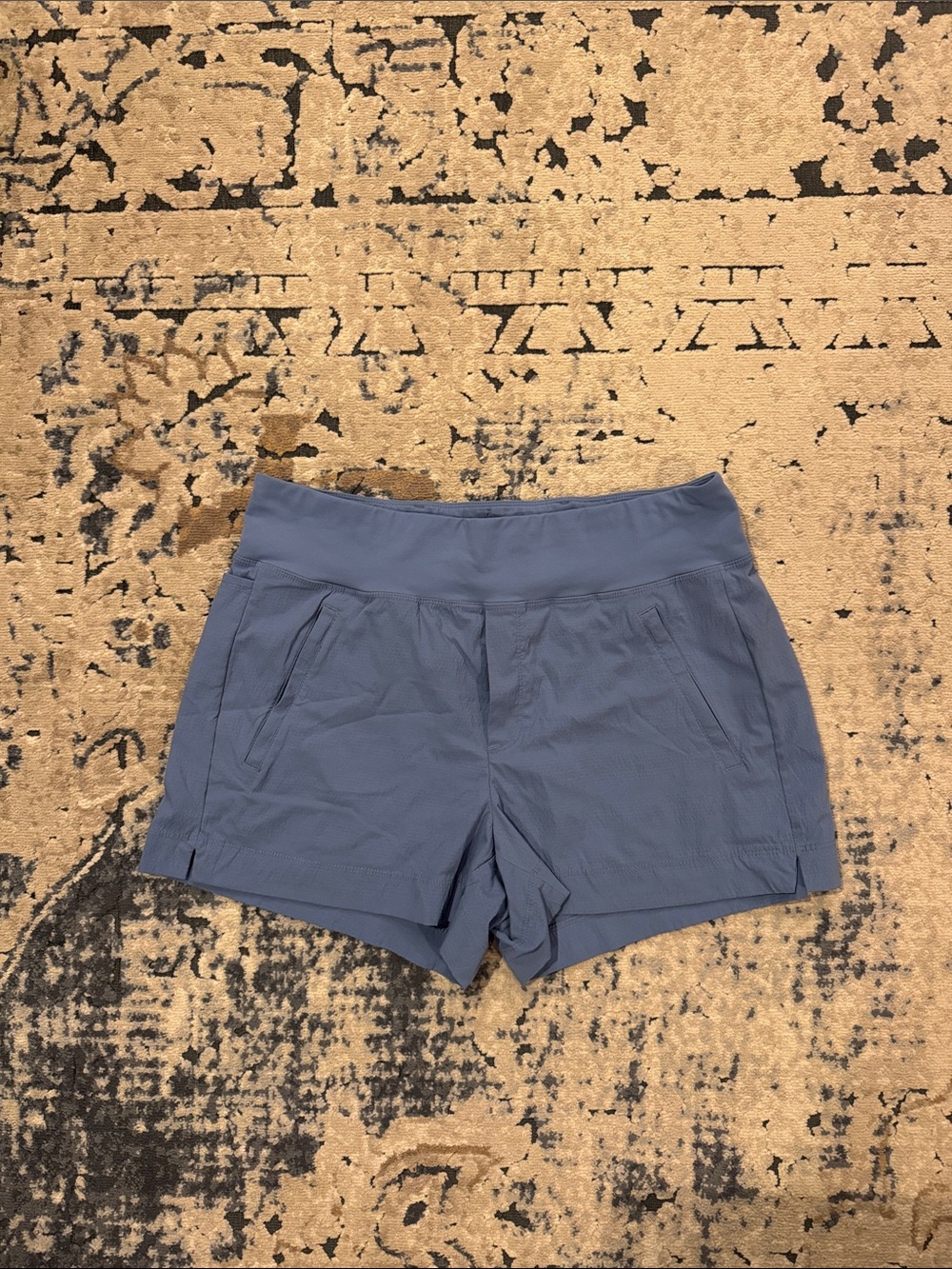 Athleta Dusty Blue High-Waist Athletic Shorts
